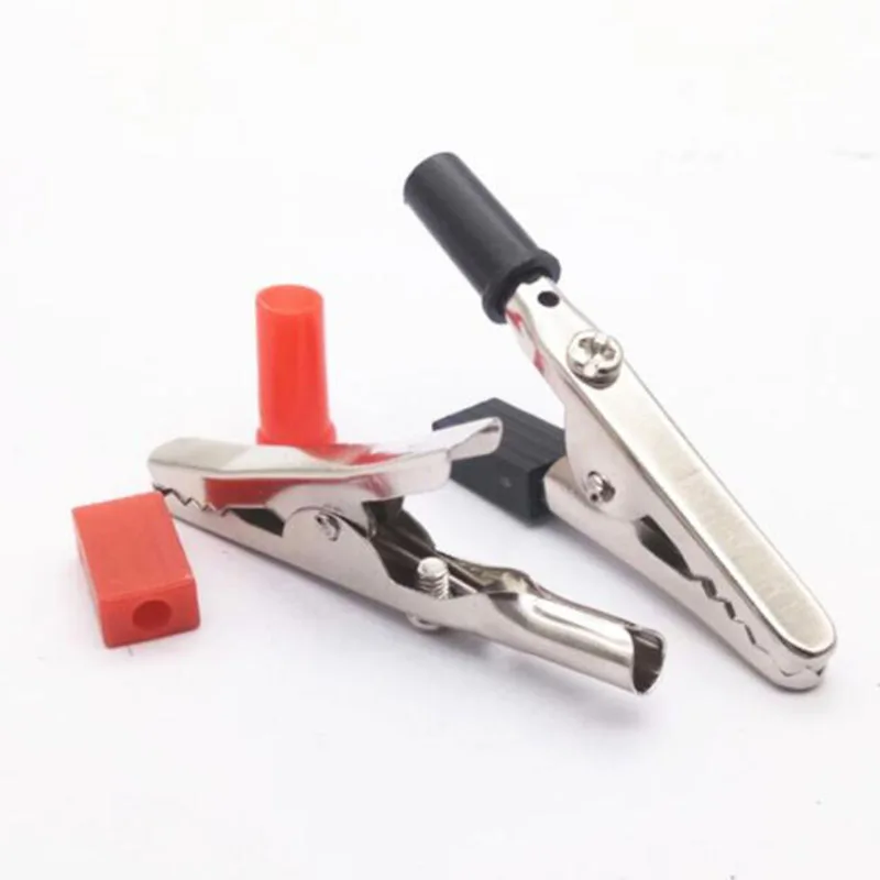 10 pcs 50mm Plastic Handle Alligator clips Crocodile Battery Test Connector Test Probe Metal Clips