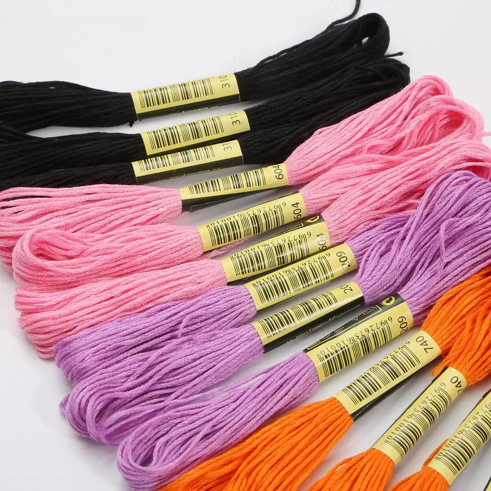 5pcs 10pcs 20pcs Randomly Color embroidery DIY Silk Line Branch Threads Similar Dmc Thread Floss Skein Cross Stitch Thread