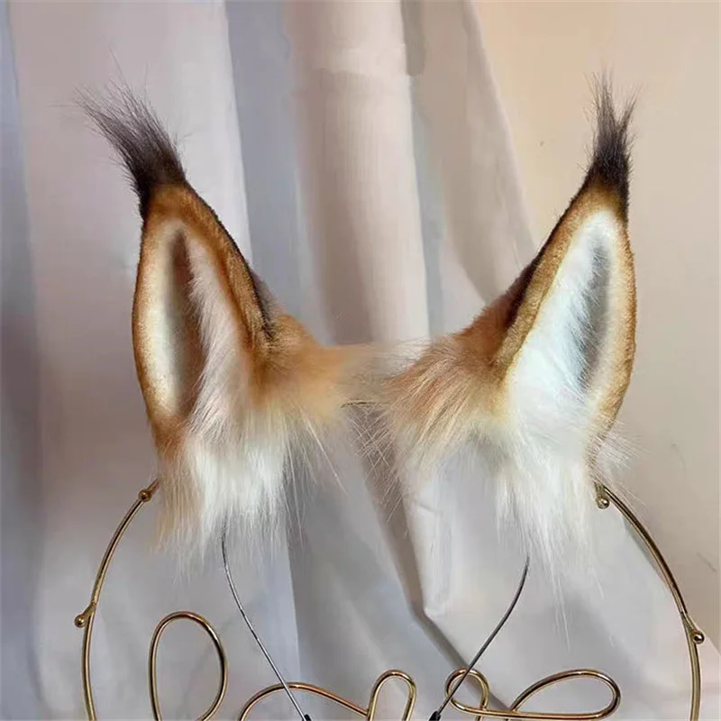 Anime Beast Ear Beast Tail Felis Lynx Wolf Ear Cat Ear Fox Ear Hair Hoop for Lolita Cosplay Costume Headwear Accessories