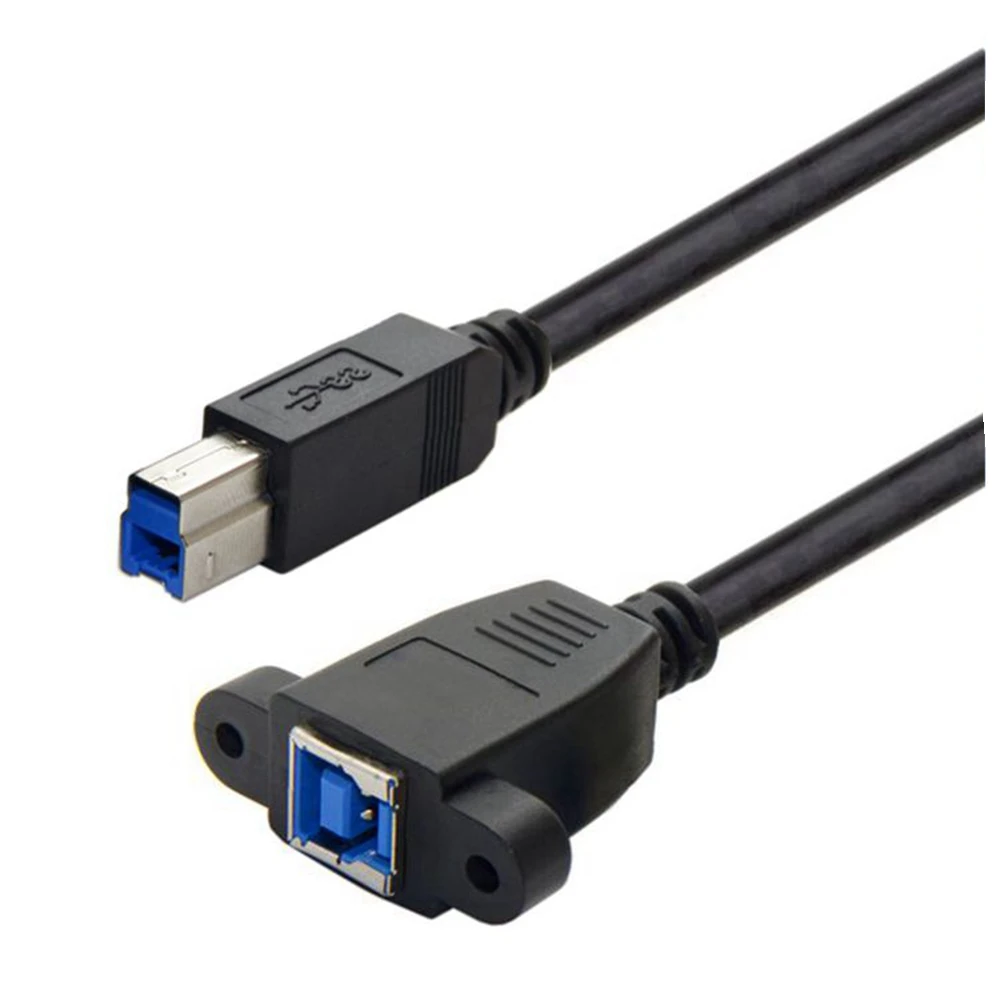 كابل تمديد USB 3.0 B ذكر إلى أنثى مع حامل لوحة لون أسود 0.5 متر