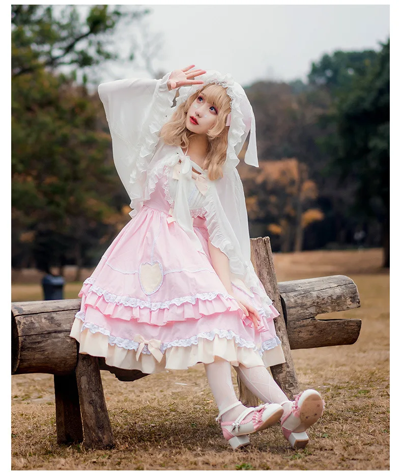 Prinzessin lolita strap kleid vintage falbala weiche mädchen hohe taille druck viktorianischen kleid kawaii mädchen gothic lolita cos loli