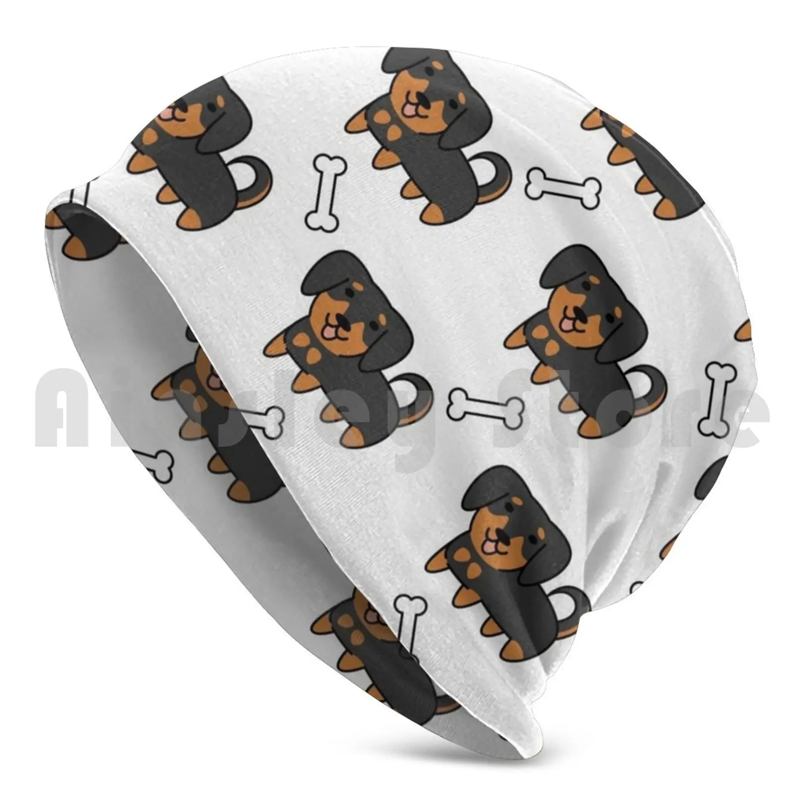 Bones Pattern Dachshund Beanies Pullover Cap Comfortable Bones Pattern Dachshund Doxie Dog Dachshund Gift Dachshund