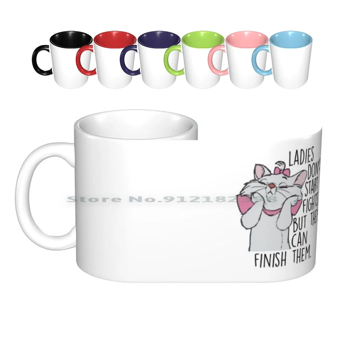 Tasses en céramique Aristochats, tasse à thé au lait standardisée, café, chat, Kitty, Marie, les dames, ne commencent pas les combats, mais elles peuvent les terminer