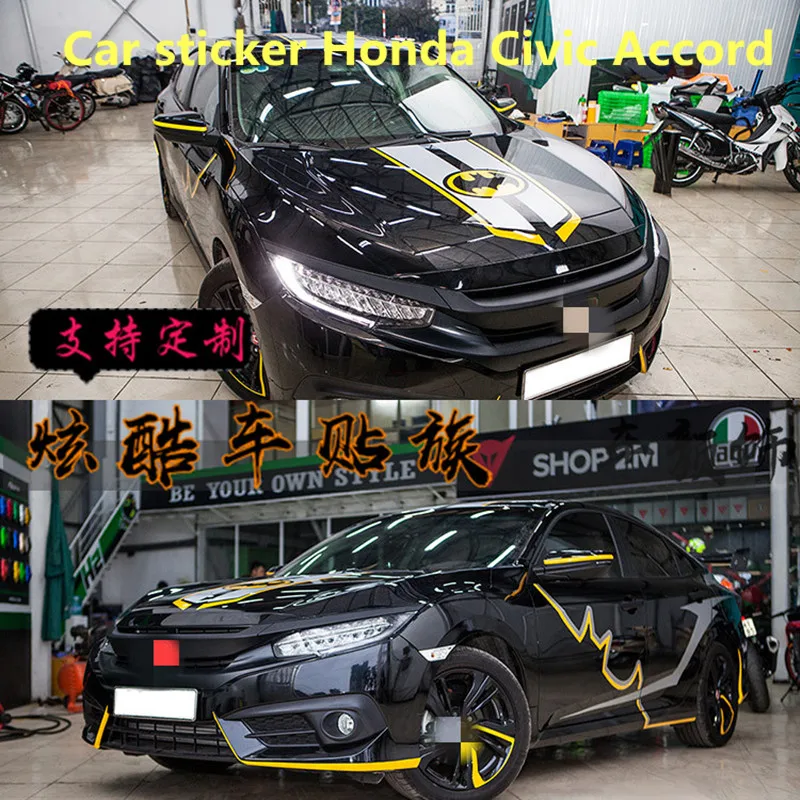 

Автомобильная наклейка, наклейка для оболочки кузова Honda Civic, Внешнее украшение, наклейка для Civic модификации