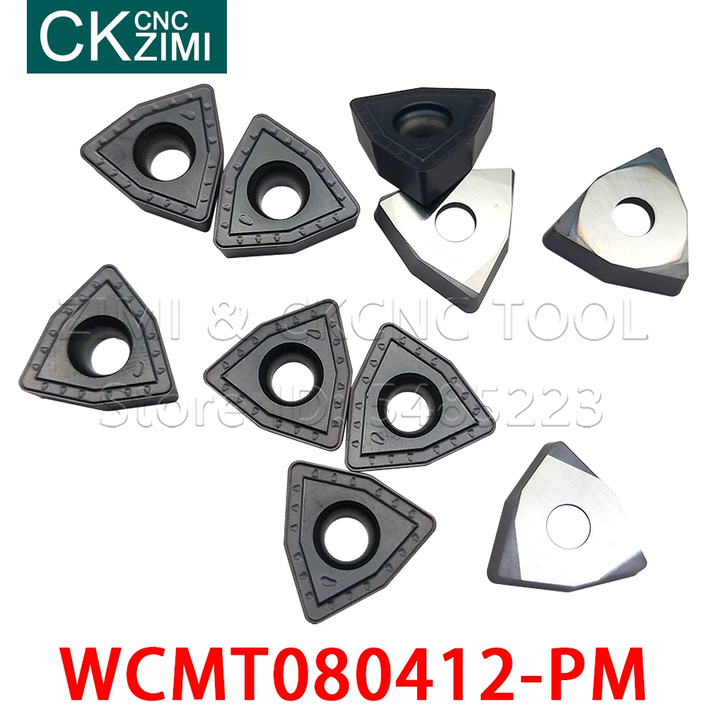 WCMT080412-PM القاطع التنغستن كربيد تحول CNC أداة U الحفر كربيد إدراج WCMT 080412 PM للصلب الفولاذ المقاوم للصدأ الحديد الزهر