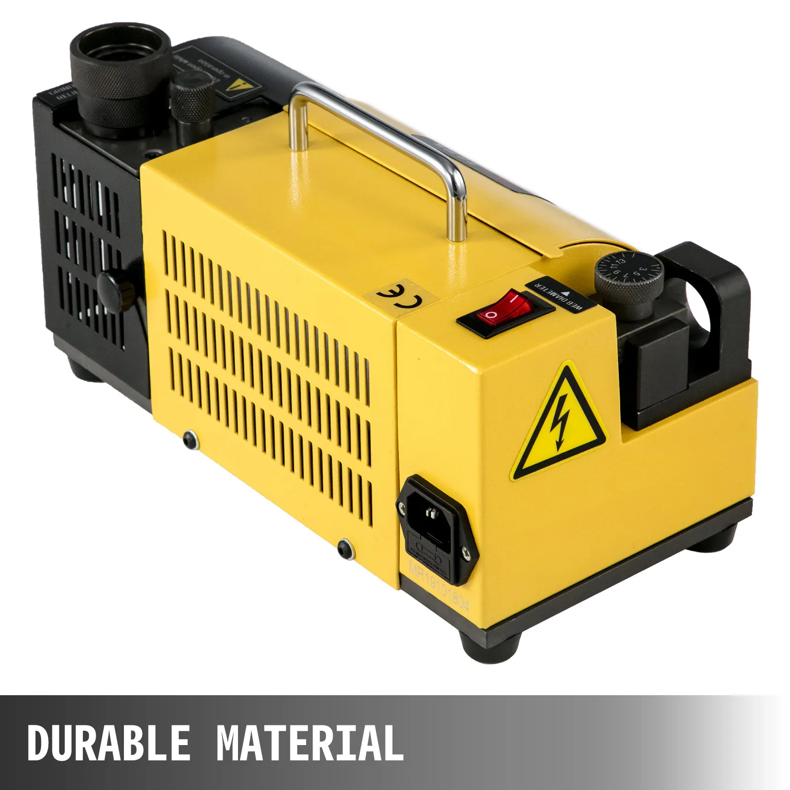 VEVOR Macchina per Affilare Velocità da 4400RPM MR-13A Affilatrice per Smerigliatrice Colore Giallo Nero 3-13mm e 3-20mm120W Affilatoio per Punte da Trapano