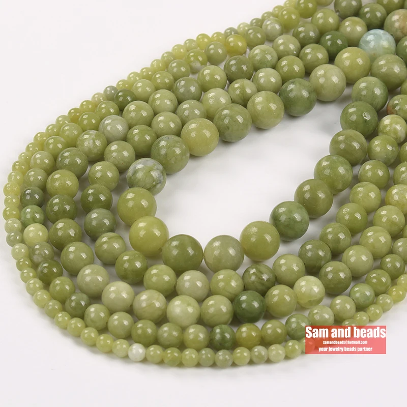 Wholesale Natural Stone China Lt Green Jaspers Jades Round loose Beads For Jewelry Making Diy Bracelet Necklace CJJ20