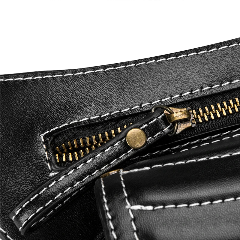 Women Waist Bag Gothic Fanny Packs Motorcycle Hip Leg Bag Steampunk Holster Shoulder Bag Men PU Leather Crossbody Bags 2020 New