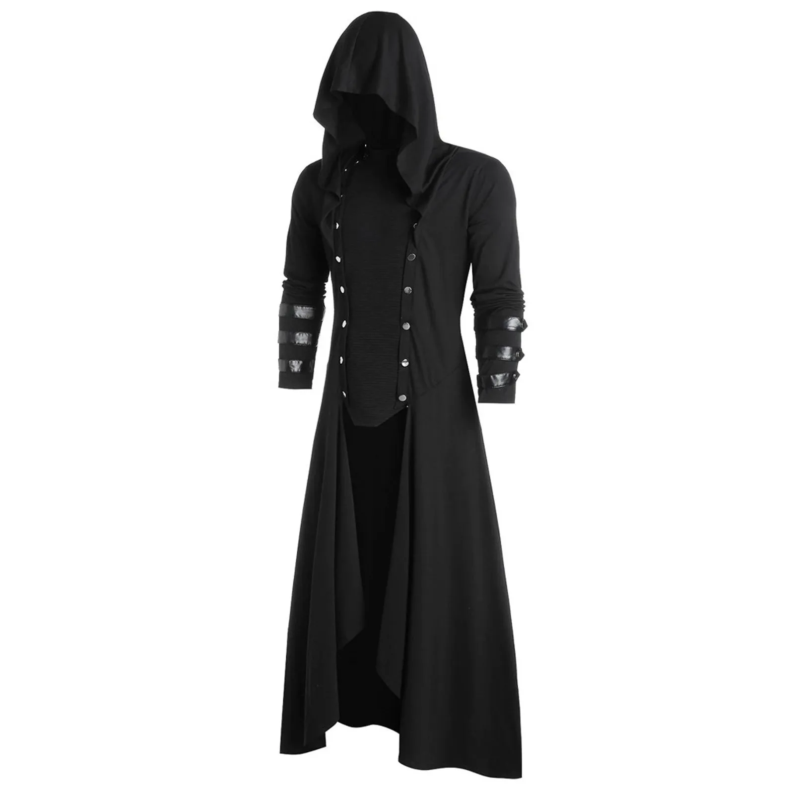 Winter Men's Windbreakers Retro Steam Punk Gothic Wind Cloak Coat Fashiona Mens Jacket Plain Cap Cardigan Men Cloak Jacket Coat