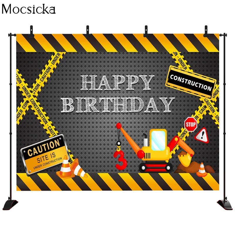 신생아 사진 촬영 배경, 건설 구역, 굴삭기 트럭, 크레인 빌더, 소년 사진 스튜디오용 배경