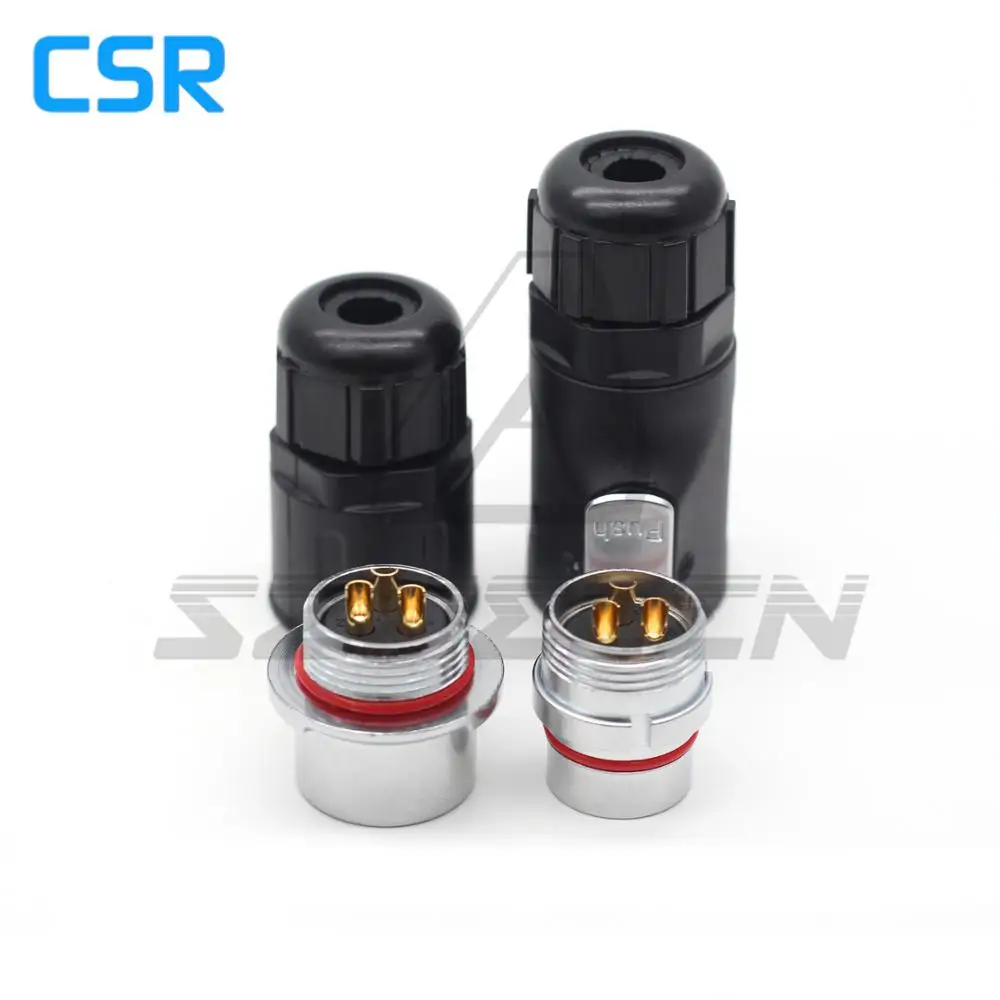 XHP20 , 3 Pin Waterproof Connector LED Power Cable Connector Male Socket Docking Connector IP67