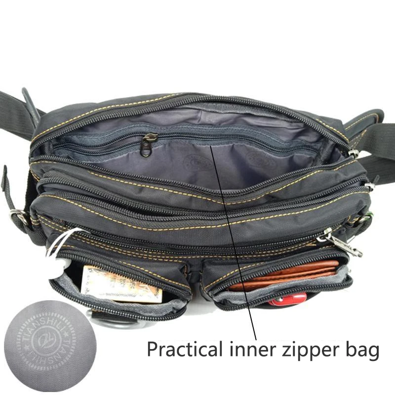 Imagem -04 - Oxford Fanny Pack Impermeável para Homens Bolsas de Cintura Grande Capacidade Bolsa de Telefone Multifuncional Oxford