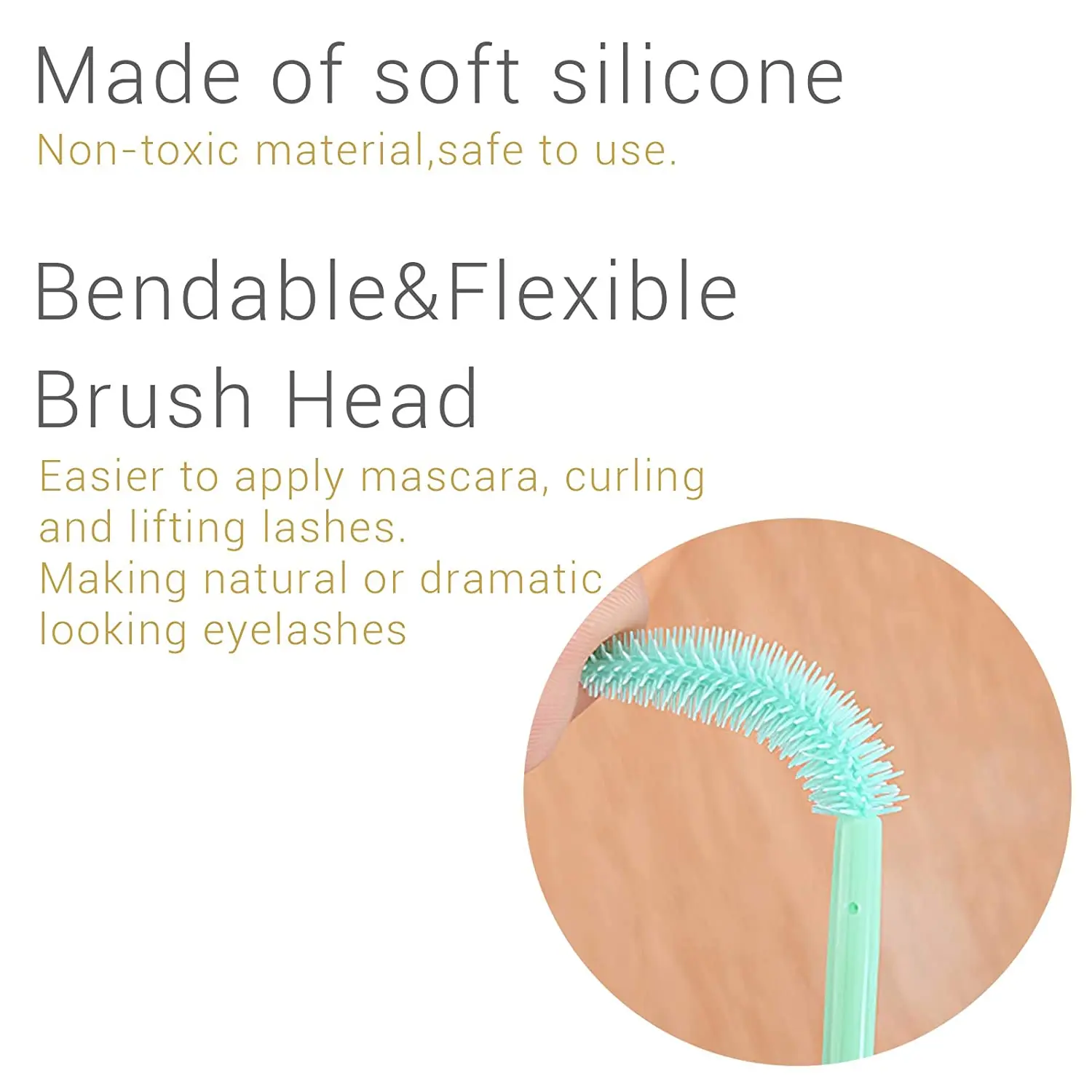 Brosse à Cils en Gel de Silicone, Applicateur de Mascara, Analyste de Peignes de Maquillage, Outil d'Extension, 50 Pièces