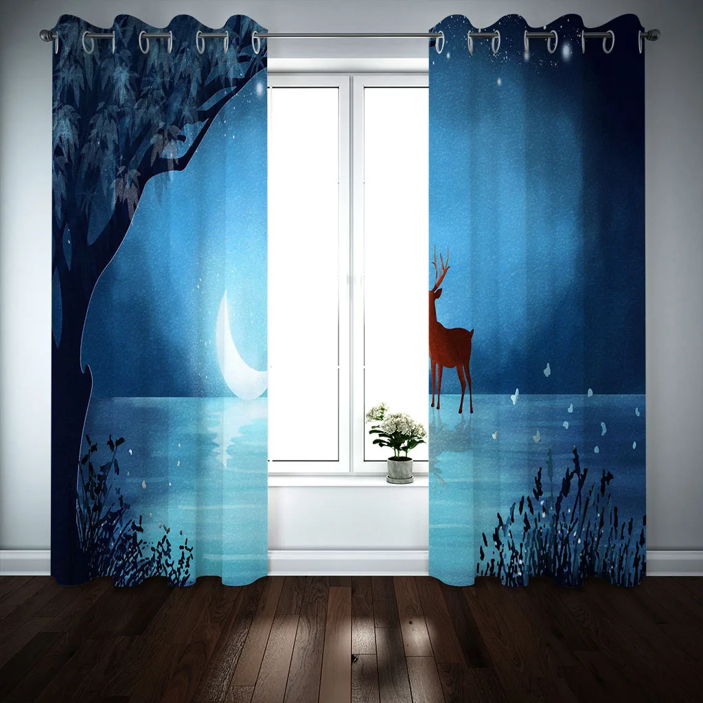 3D Curtain Custom Home Decoration Blackout 3D Window Drapes Stereoscopic Animal scenery Windows Decoration