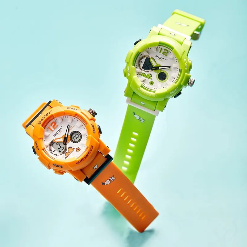 SnoAmendments-Montre-bracelet de sport à quartz pour enfants, affichage de touristes, lumière noire LED, multifonction, garçon, fille, jeune