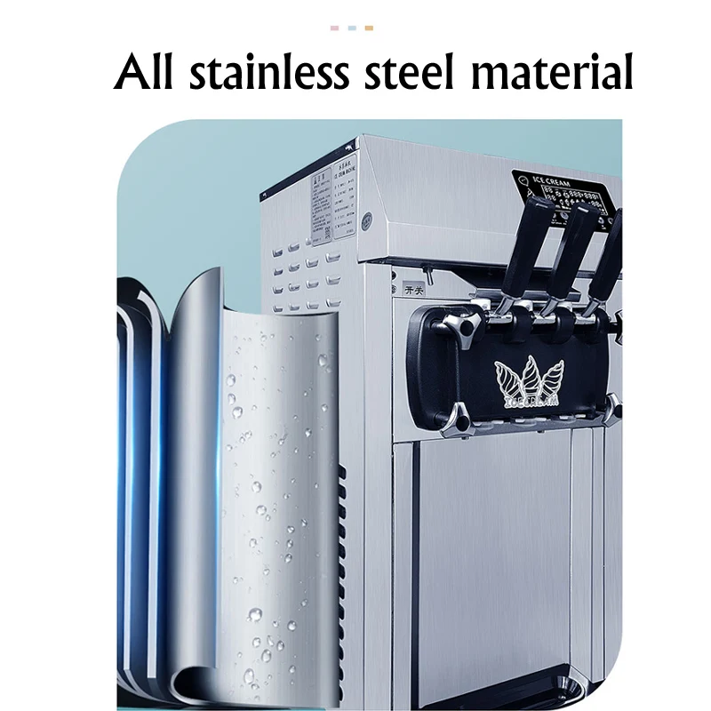 أعلى جودة 3 نكهات الآيس كريم منضدية آيس كريم ناعم القوام صانع آلة بيع ميلك شيك صغيرة آلة صنع الآيس كريم 22-30L/H