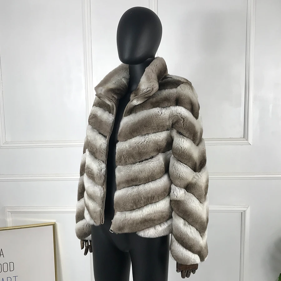 Frauen Echt Rex Kaninchen Pelz Mantel Jacke Winter Warme Mode Mantel Heißer Stil