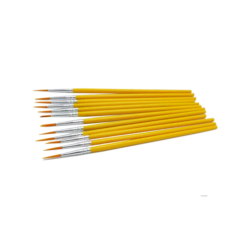 Juego de pinceles de línea de gancho de nailon de cola larga para niños, suministros de arte DIY, herramienta de papelería de arte, pluma de pintura