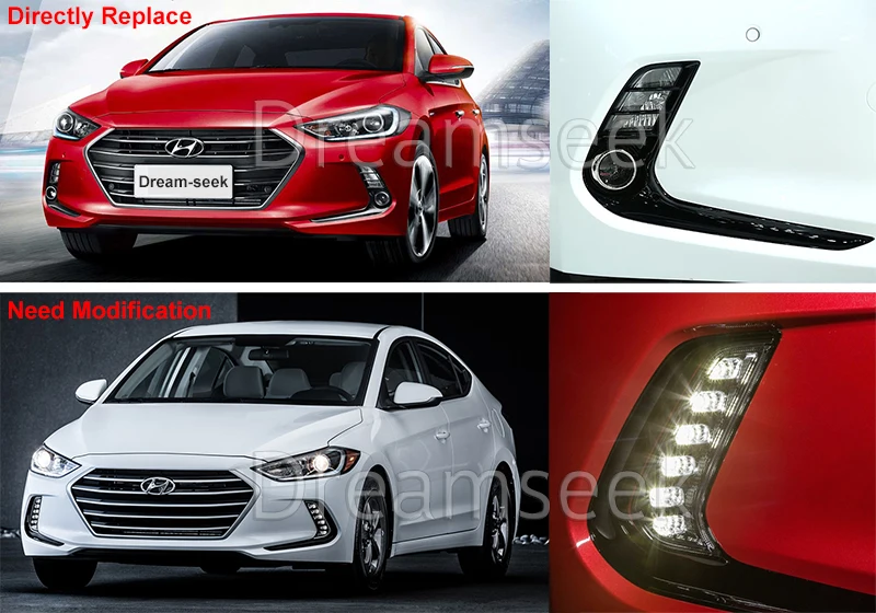 LED DRL Day Light for Hyundai Elantra Avante AD 2016 2017 Daytime Running Light Driving Fog Lamp with Turn Signal