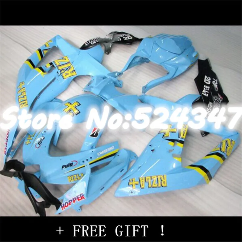 Body For SUZUKI GSXR 750 GSXR 600 08 GSXR750 08 09 10 GSX-R600 GSXR-750 K8 GSXR600 2008 2009 2010 Fairings Hot RIZLA cyan