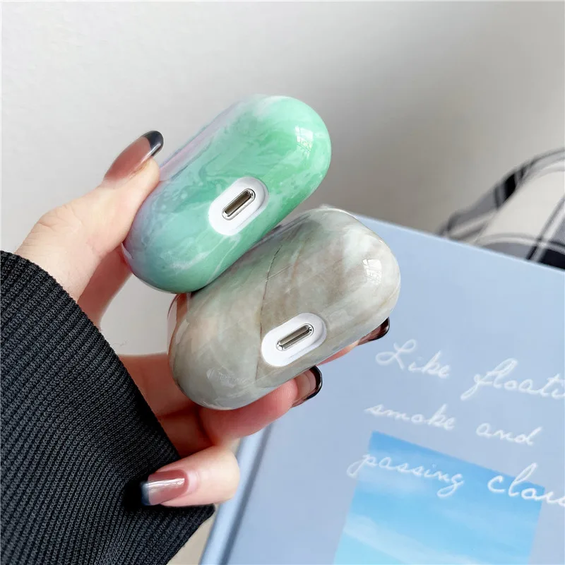 Funda de lujo con patrón de mármol para AirPods 3, cubierta de auriculares con diseño de mármol para PC duro y brillante, accesorios para AirPods 3, 2021