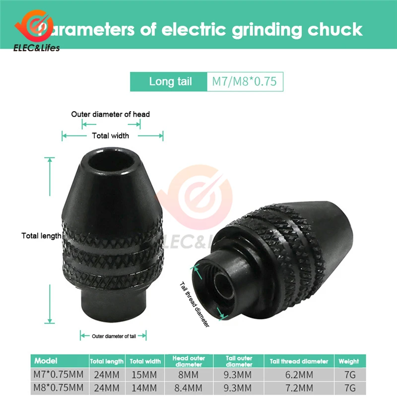 5 ชิ้น Mini Multifunctional Multi M7/M8 Keyless Drill Chuck สําหรับเครื่องมือโรตารี่ M8X0.75 M7x0.75mm Quick Change Three - Jaw เจาะ Chuck