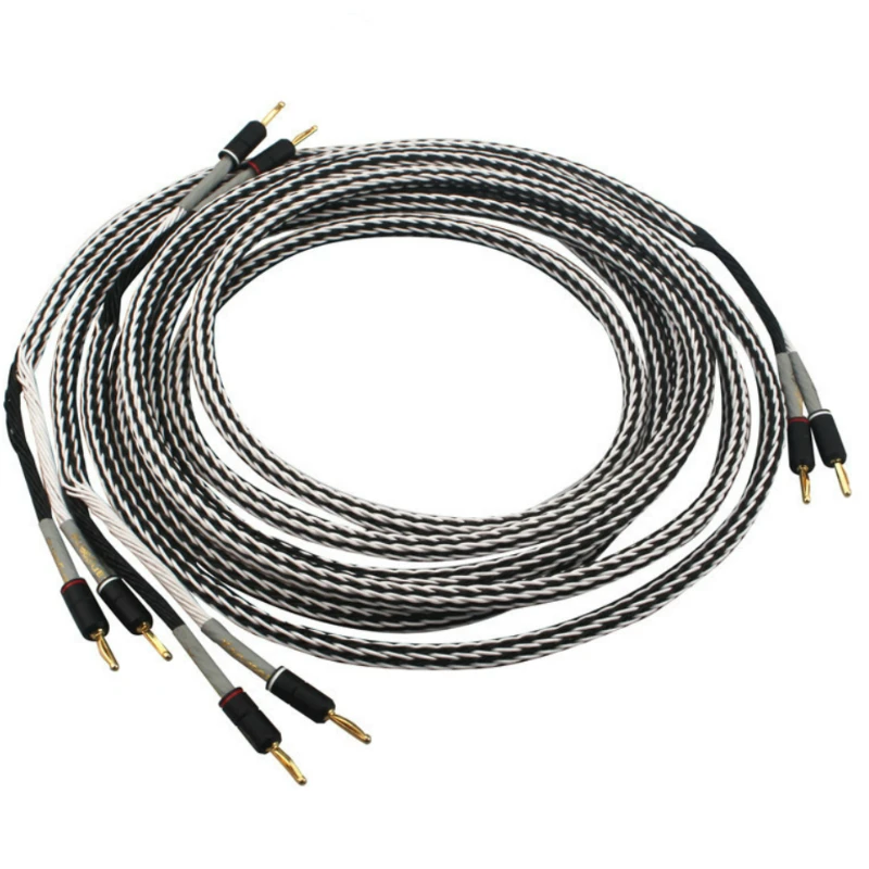 

Fever 8TC Crystal Copper Speaker Cable HiFi Audio Amplifier Speaker Wire Banana or Y Spade Plug