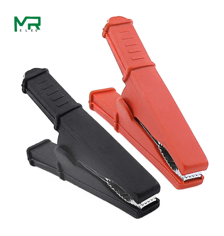 

2Pcs 50A Red + Black 75mm Insulated Crocodile Crocodile Car Caravan Van Battery Test Lead Clips Best Promotion Alligator Clips