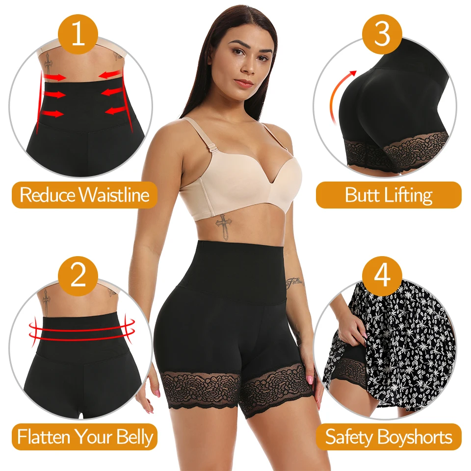 Waist Trainer Tummy Control Shorts High Waist Slimming Panties Body Shaper Women Short Pants Under Skirt Butt Lifter Boxer Brief