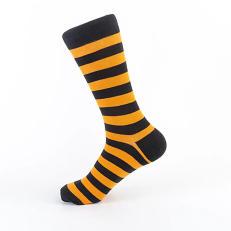 6 pairs of socks men's socks trendy socks men's long tube cotton socks striped series casual jacquard socks wholesale