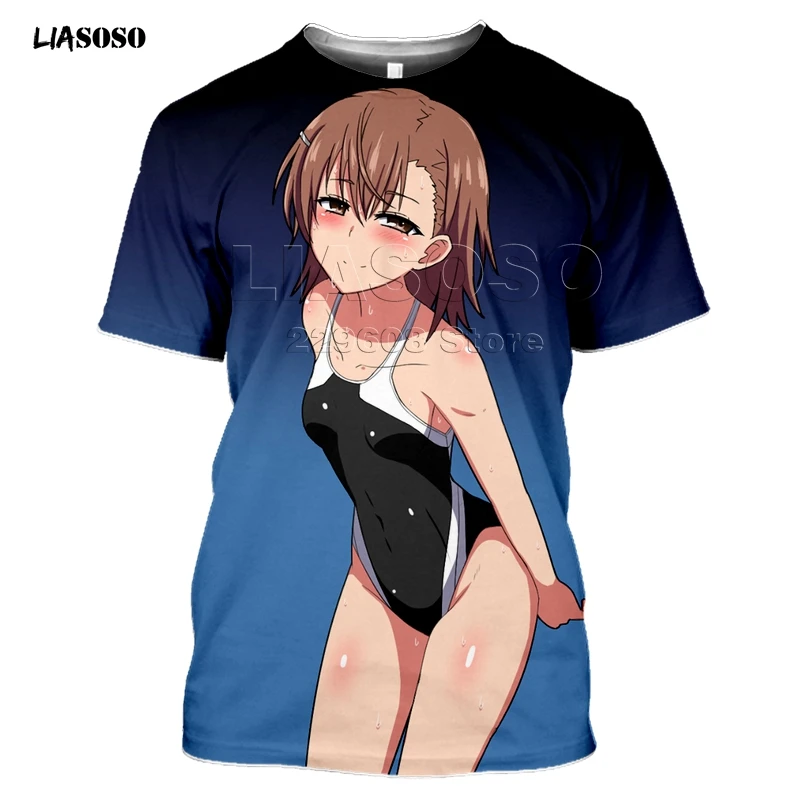 Liasoso-男性と女性のための3DプリントTシャツ,アニメ,映画,科学機関銃,原宿,衣類