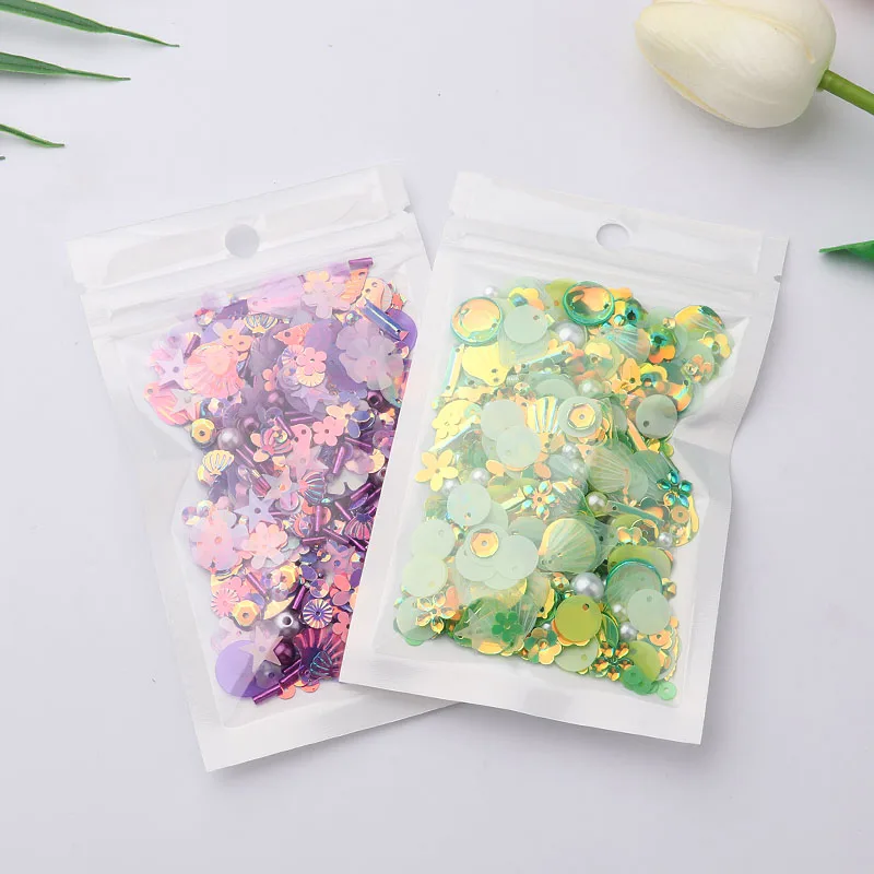 New Hot Sales10g/Pack DIY Sequin For Craft Mix Star Flower Shell Leaf Shapes Sequins Lentejuelas Pearls Glass Seed Beads DIY App