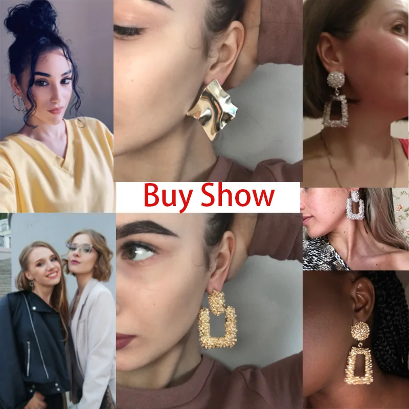 Fashion Statement Earrings 2024 Big Geometric Round Earrings For Women Hanging Dangle Earrings Drop Earing Modern Female Jewelry