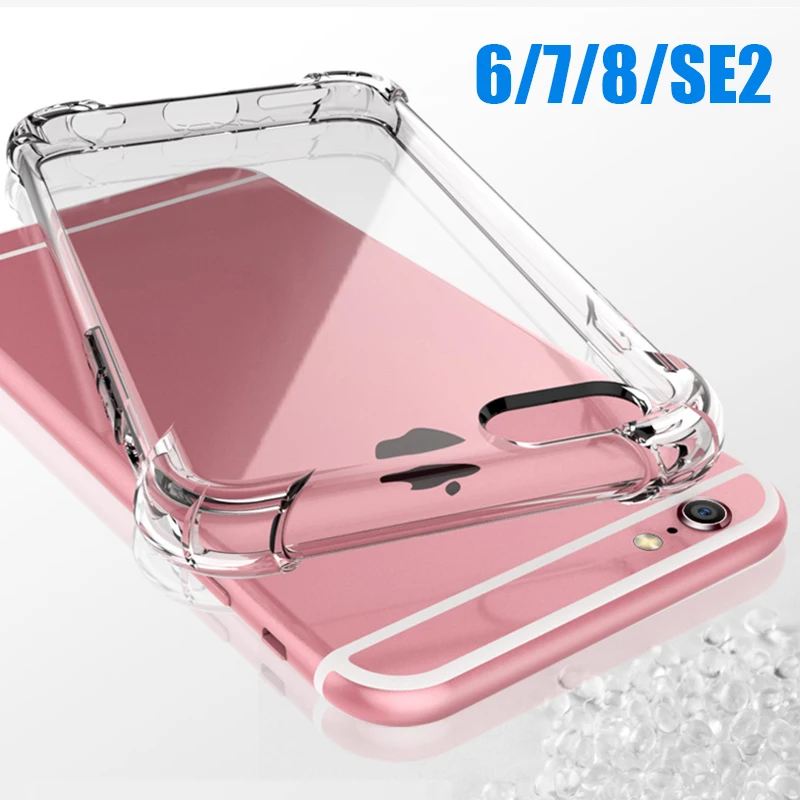 Shockproof Silicone Cover For iPhone SE 2020 Case i Phone 7 Plus 8 Transparent Case For Apple iPhone 6 Plus 6S iPhone7 iPhone8