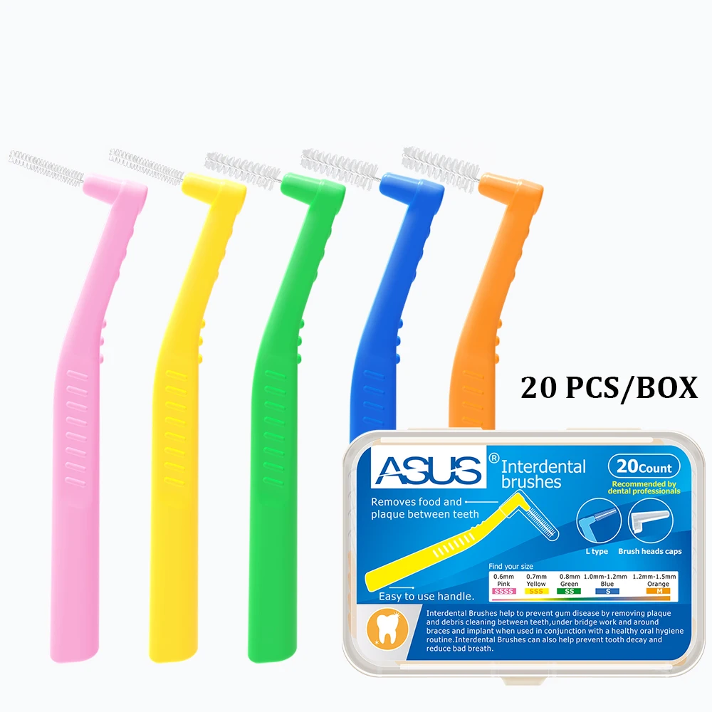 0.6-1.5mm L shape Interdental brush with box orthodontic dental tool teeth cleaning  toothpick oral hygiene dental flosser