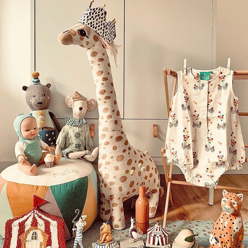 40cm 67cm Big Size Simulation Giraffe Plush Toy Soft Stuffed Animal Giraffe Sleeping Doll Toy For Boy Girl Birthday Gift Kid Toy