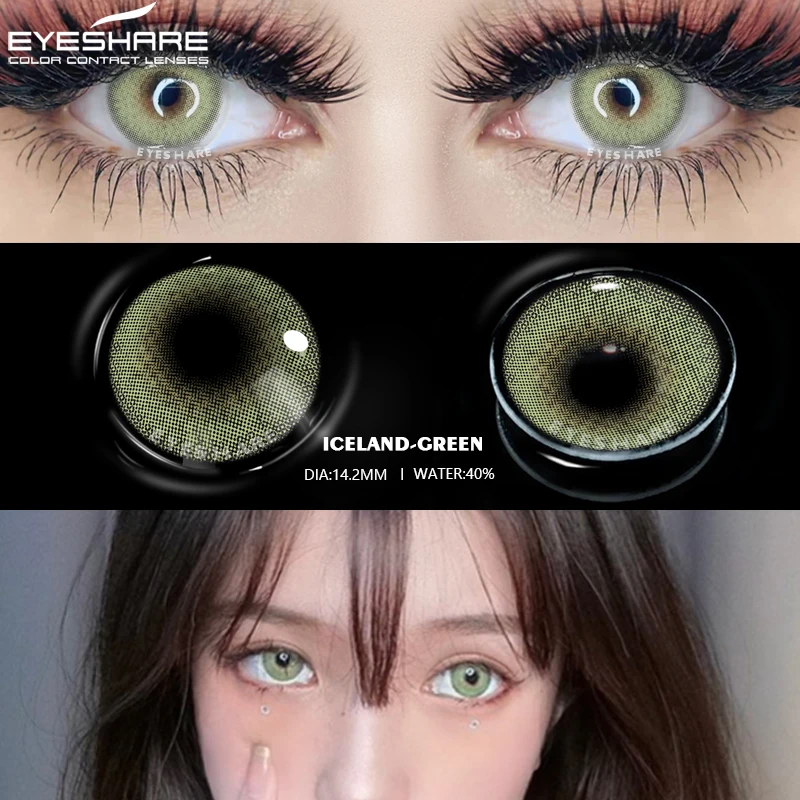 EYESHARE 1 Pair Eye Lenses Iceland Coloured 14.2mm Contact Lenses for Eyes Cosmetic Contact Lens Eye Color Beauty Makeup