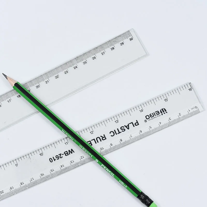 1pcs Simple Style30cmTransparent Acrylic Ruler Simple Ruler Square Ruler Cute Stationery Drawing Supplies School Supply