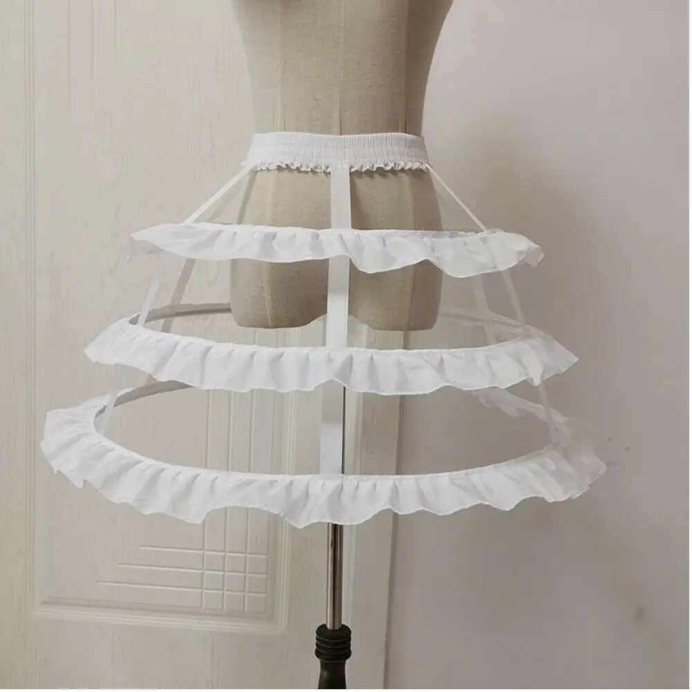 Wit Nieuwe Mode Meisjes Drukte Kooi 3 Hoops Rok Korte Crinoline Petticoat Lolita Onderrok Nieuwe