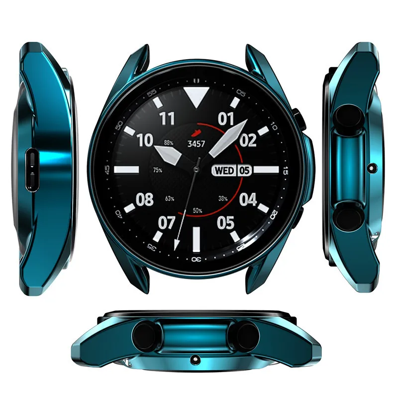 Protective Case For Samsung Galaxy Watch 3 41mm 45mm Smart Watches Plated Soft TPU Frame Shell Protector Accessories Cover