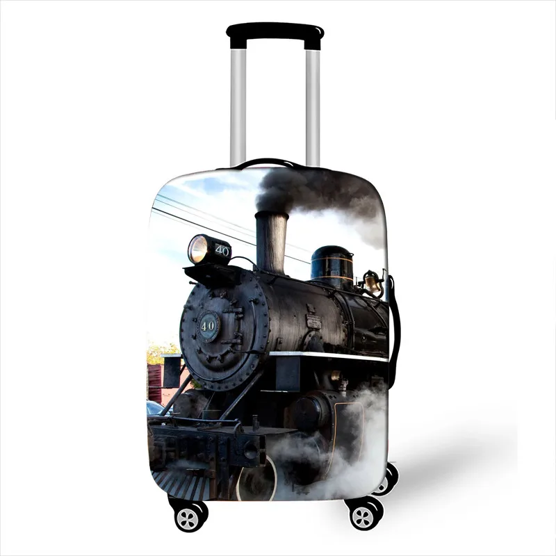 steam train locomotive print luggage cover elastic travel trolley case covers anit-dust suitcase cover for 18-32 inch