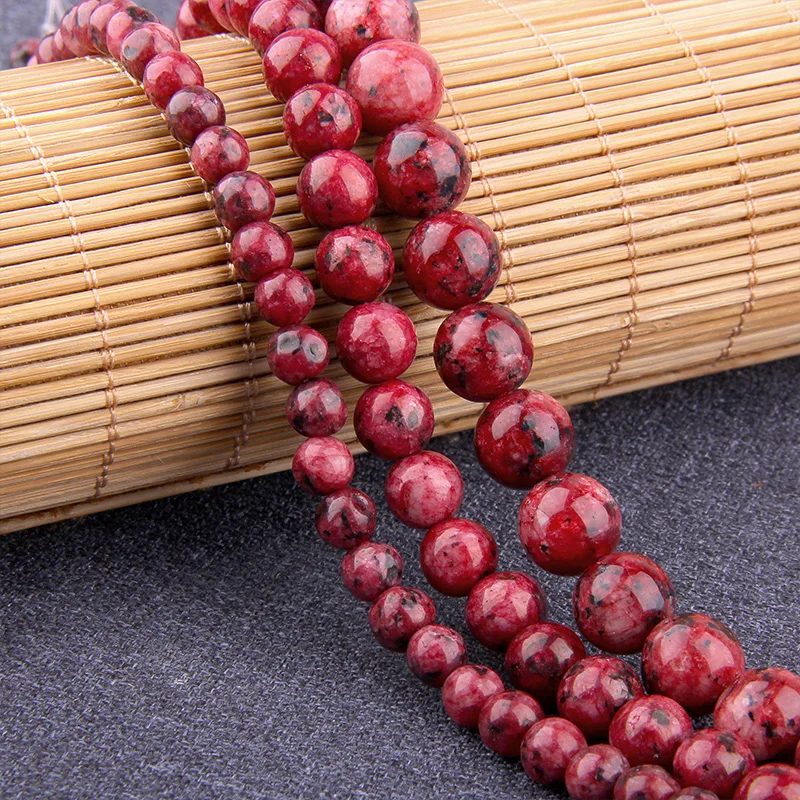 Red Agat Gem Stone Polished Carnelian Chalcedony Round Loose Beads 4-16MM Onyx Fit DIY Necklace Beads For Jewelry Making