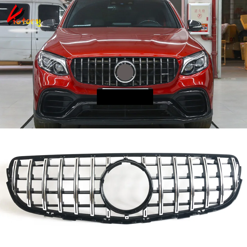 

Suitable For Mercedes GLC X253 GLC450GLC300GLC260GLC200 2015-2019 ABS GTR Racing Grille Front Bumper Car Styling