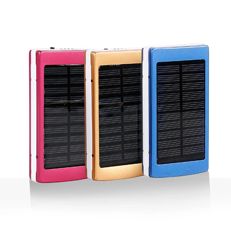 20000mah Solar LED Dual USB Empty Box Case For Power Bank No Battery