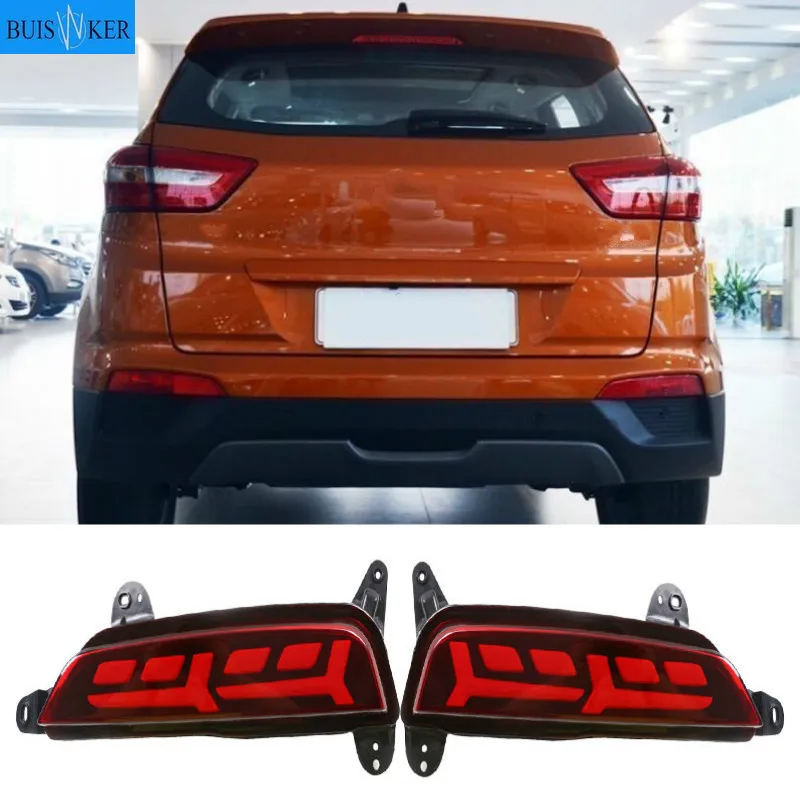 

2PCS Led Reflector driving lights for Hyundai Creta IX25 2014 2015 2016 2017 Brake Lights rear bumper lamp Turning Signal light