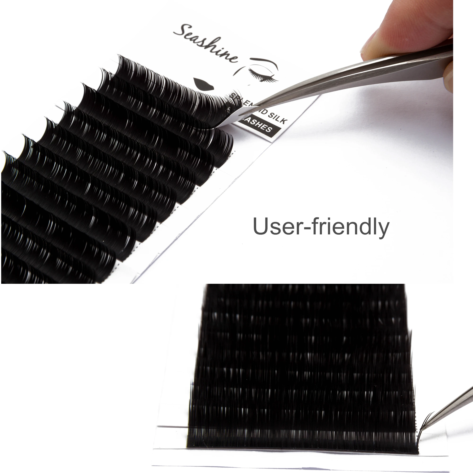 Seashine 12Lines Individual Mink Eyelashes Premium Volum Lashes Tray Eyelash Extension for Eye Beauty Makeup