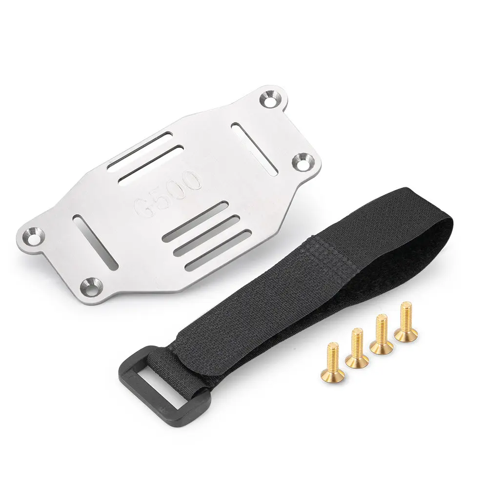 YEAHRU Metal Battery Plate Holder Expanding Board Mount Relocation with Strap for TRX4 G500 1/10 RC Crawler Car Parts