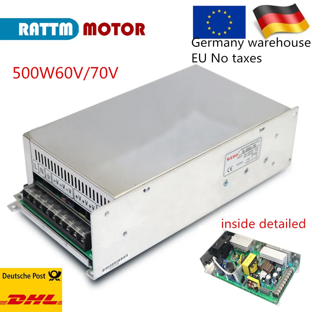 500W DC Switching Power supply 60V / 70V Single Output CNC Accessories Part