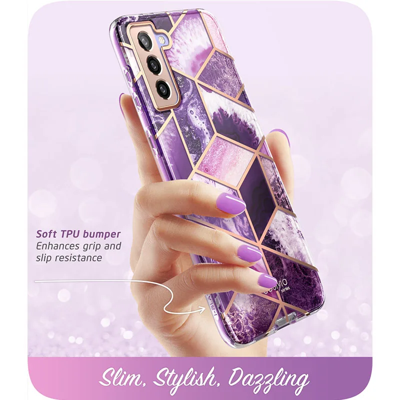 For Samsung Galaxy S21 FE Case 5G (2022) I-BLASON Cosmo Slim Full-Body Stylish Protective Case with Built-in Screen Protector