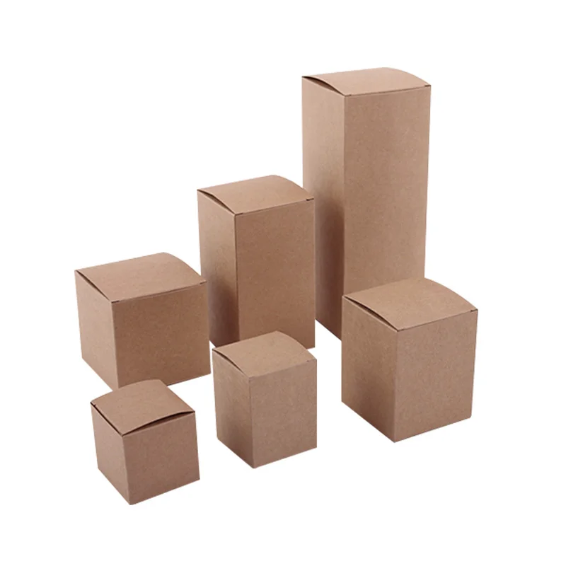 50pcs DIY Kraft Paper Cardboard Boxes White Handmade Soap Candy Gift Packaging Height 3cm-16cm